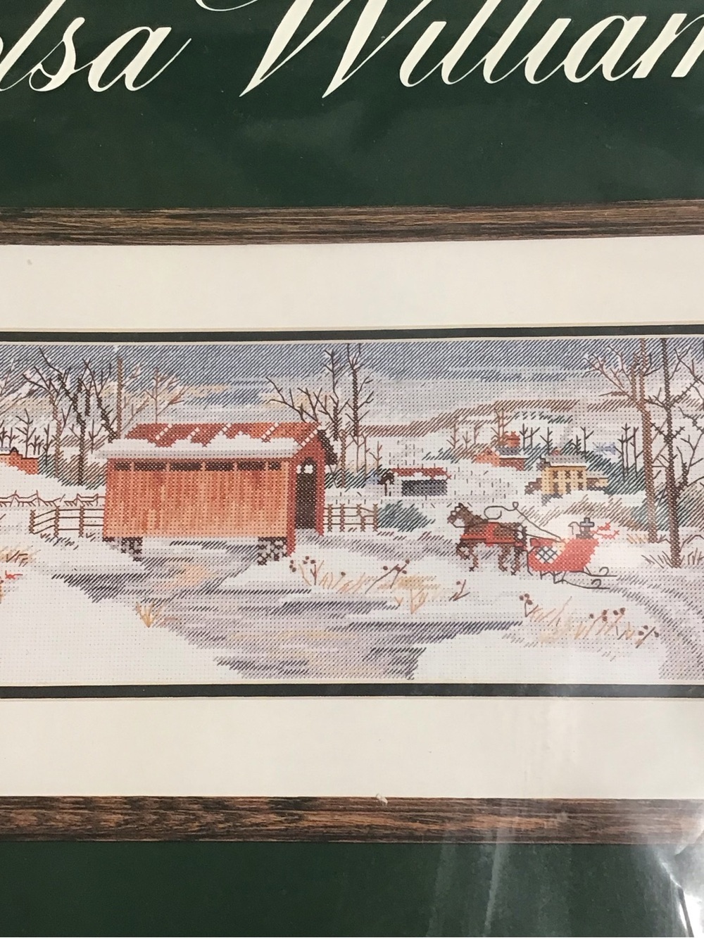 Elsa Williams The Covered Bridge Counted Cross Stitch Kit #02070 14x6 Winter NEW